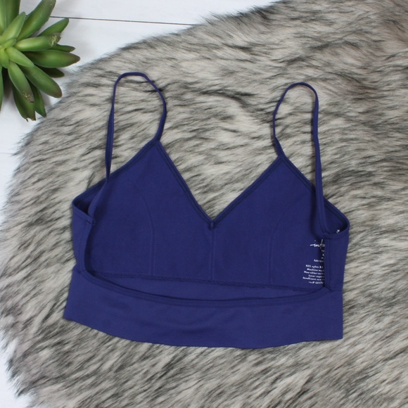 Free People Seamless Low Back Navy Blue Bralette - Picture 4 of 6